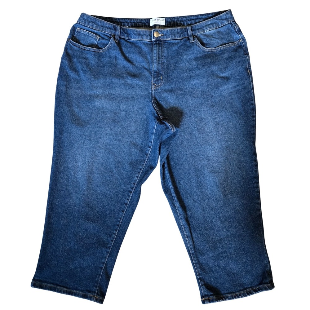 Lane Bryant Classic‎ Comfy Mid Rise Boyfriend Capri Jeans Medium Wash Denim 22P